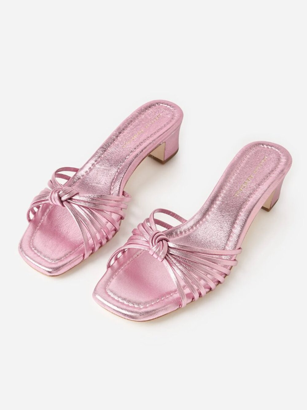 Loeffler Randall Hazel Leather Mule Knot Sandal – Pink – Size 9